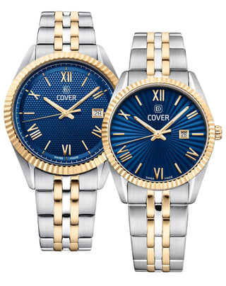 Montre COVER Alston Lady Bleu, Bicolore Argent Or