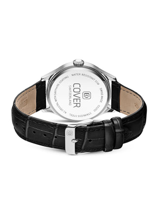 COVER Chapman Moon&Stars Grau, Leder Schwarz, Silber Uhr