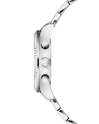 Side view of COVER Valentina Chrono Watch with black pearl dial and Crystals.