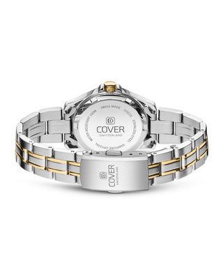 Back side of COVER Marville Lady Steel Watch Silver, Bicolor Silver Gold. Swiss Made, 5-Year Warranty.