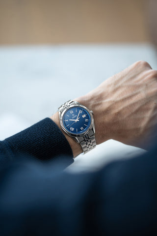 COVER Alston Gent Herrenuhr Blau, Silber