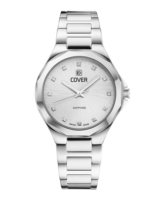 COVER Cardea Crystal ladies' watch with silver dial, full-silver bracelet, and crystal markers