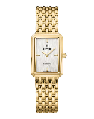 COVER Noble Square black dial women's watch with gold-plated square case and bracelet