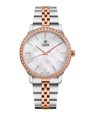 Montre COVER Saraya Crystals, Blanc, Bicolore