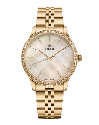 Montre COVER Saraya Crystals Blanc, Or