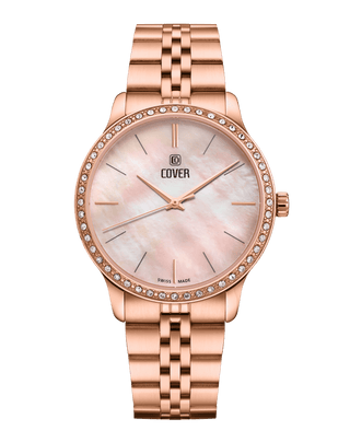 COVER Saraya Crystals, Rose Gold Watch