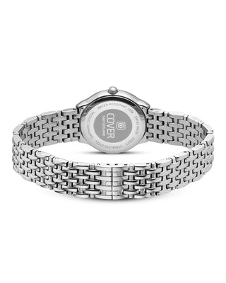 	Swiss made Diamond Ladies Watch by COVER – stainless steel case back with 5 bar water resistance and engraved logo