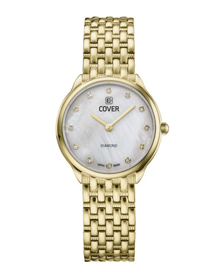 COVER Eternal Pearl Diamond Ladies Watch – White Mother‑of‑Pearl Dial and Gold Bracelet – Swiss elegant diamond watch