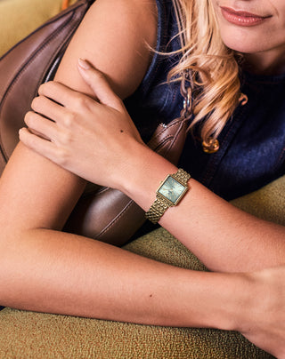 COVER Lovis women’s watch on wrist – light green dial bicolor gold