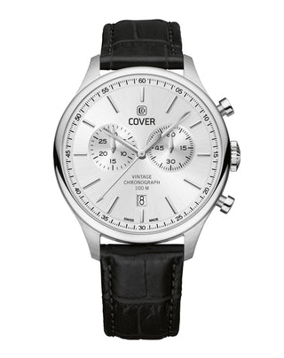 COVER Chapman Chrono Watch Leather Black, Silver Color