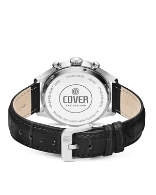 COVER Chapman Chrono Watch Leather Black, Silver Color