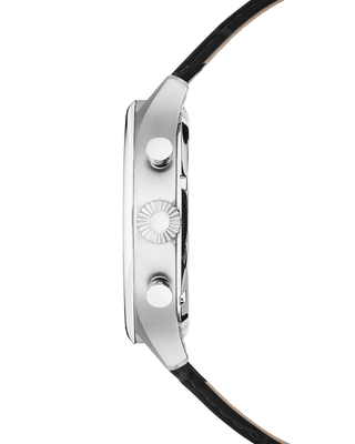 COVER Chapman Chrono Watch Leather Black, Silver Color