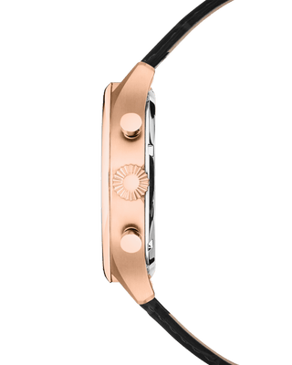 COVER Chapman Chrono Watch Leather Black, Rose Gold Color