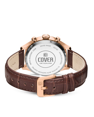 COVER Chapman Chrono Watch Leather Blue, Rose Gold