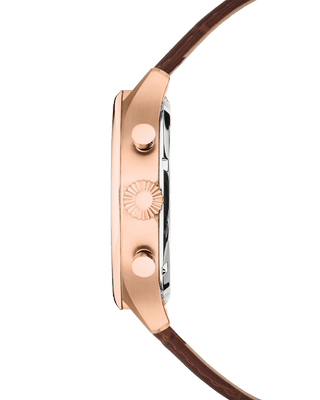 COVER Chapman Chrono Watch Leather Blue, Rose Gold