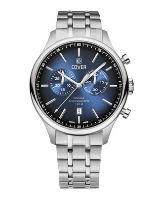 COVER Chapman Chrono Steel Watch  Blue, Silver Color