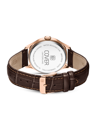 COVER Chapman Moon&Stars White, Leather Brown, Rose Gold Watch