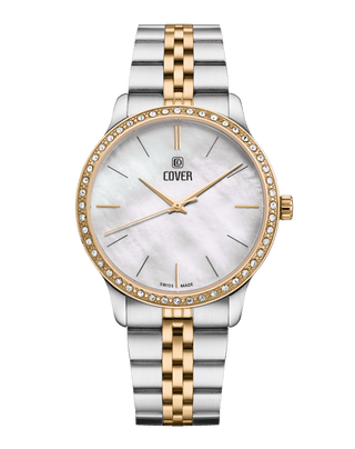 COVER Saraya Crystals Watch White, Bicolor