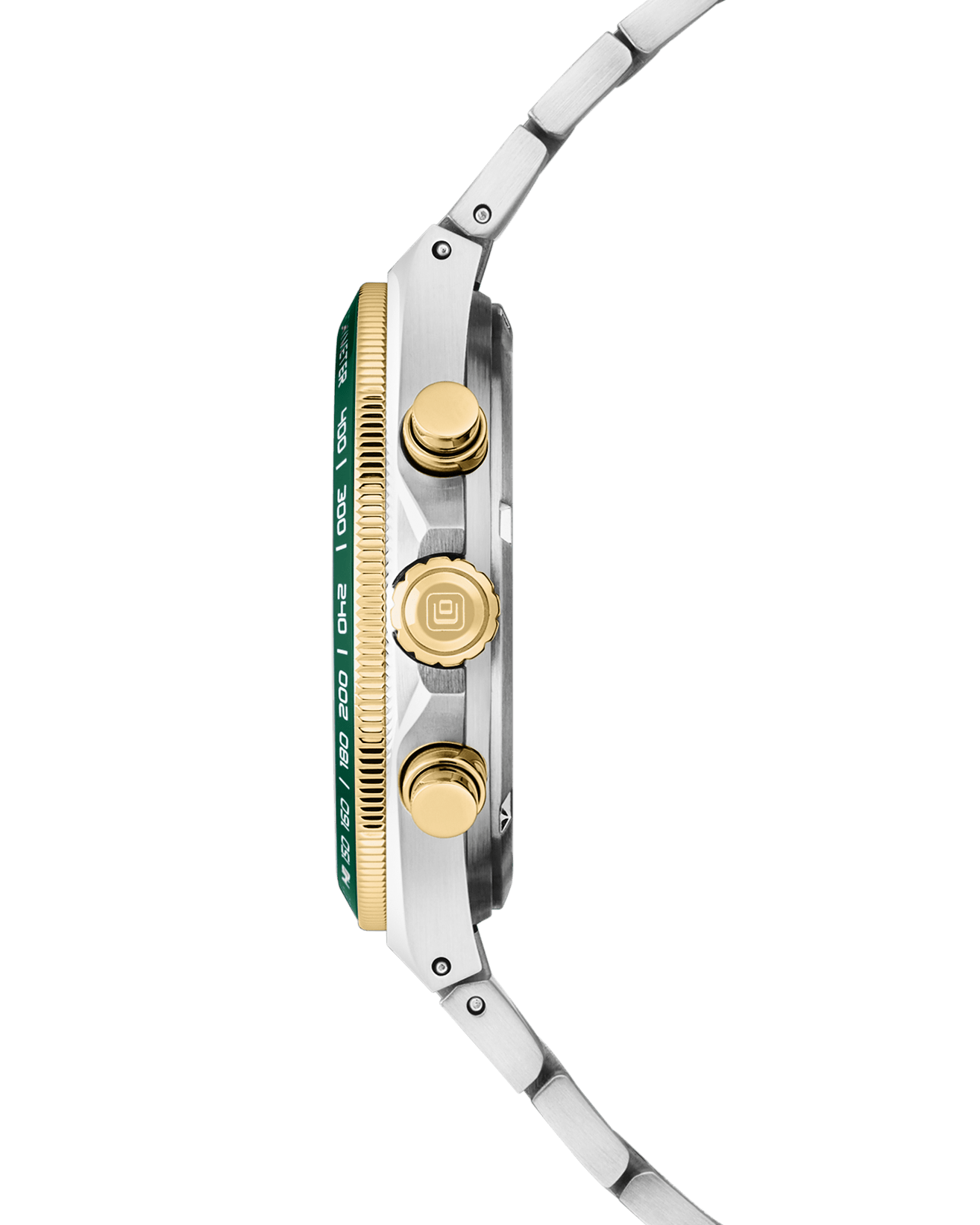 COVER Iconosteel Montre Chrono Verte, Bicolore