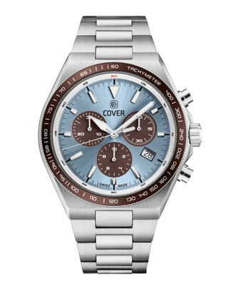 COVER Iconosteel Chrono Watch Light Blue Brown