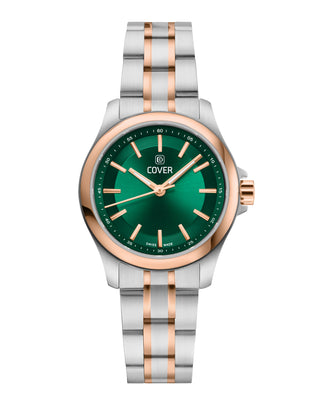 COVER Marville Lady Steel Watch Green, Bicolor Silver Rose Gold