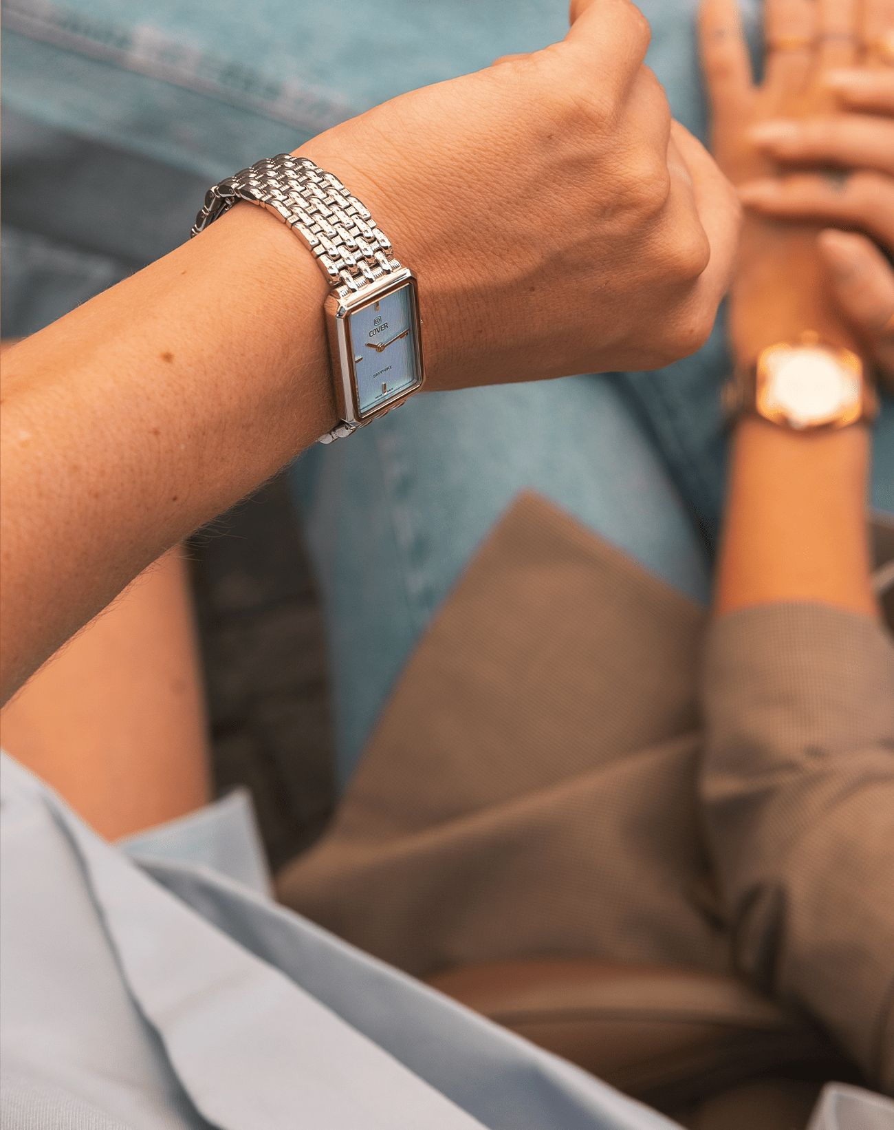 COVER Noble Square Light Blue, Silver