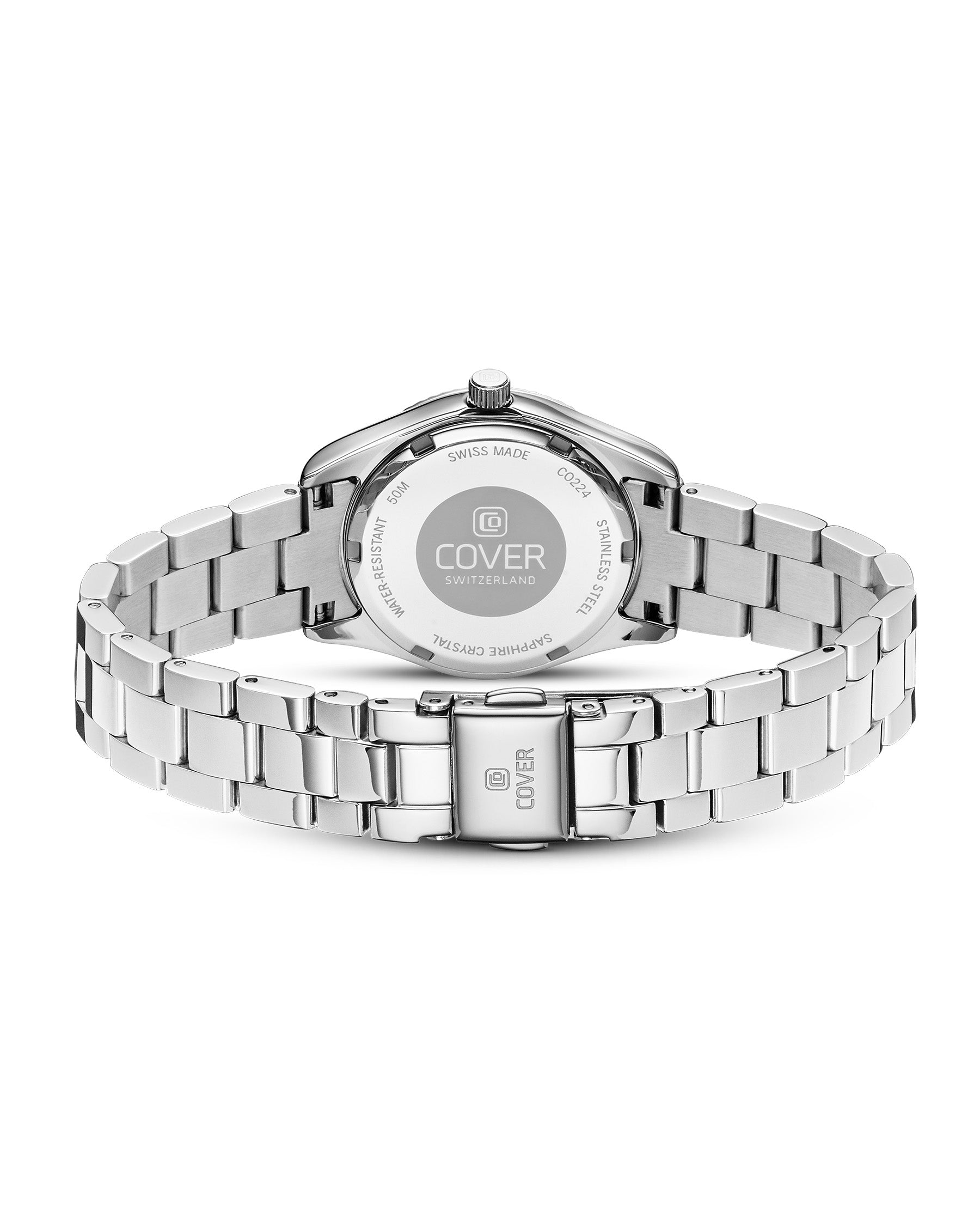 Case back of COVER Valentina Mini Blue Pearl, Silver – Swiss Made quartz watch