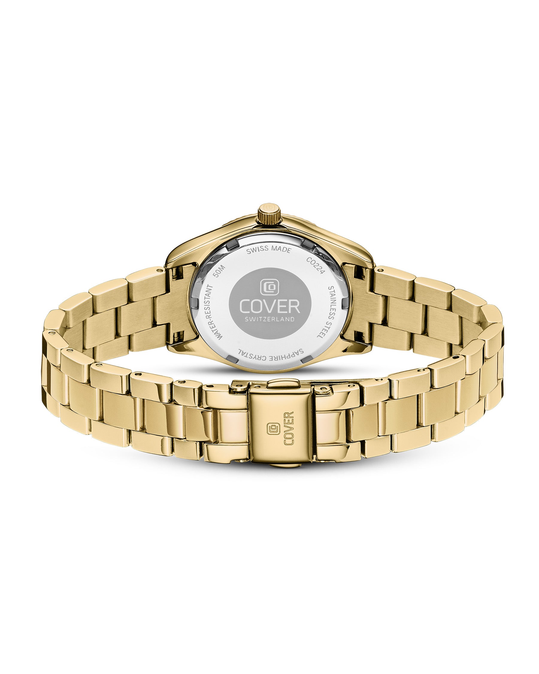 Case back of COVER Valentina Mini White Pearl, Gold – Swiss Made quartz watch