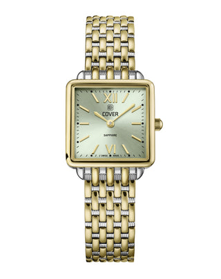 COVER Lovis Square Watch Light Green Dial Bicolor Gold – square Swiss watch for women