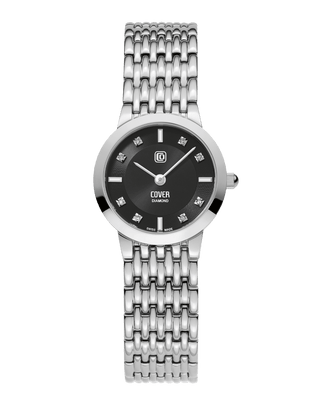 COVER Langham Diamond Mini Watch Black, Silver Color