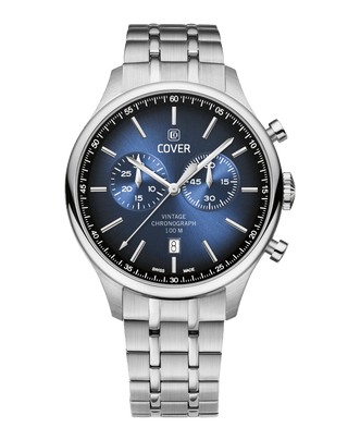 COVER Chapman Chrono Steel Watch  Blue, Silver Color