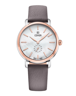 COVER Pearl Dreams Moonphase Watch White, Leather Violet, Bicolor