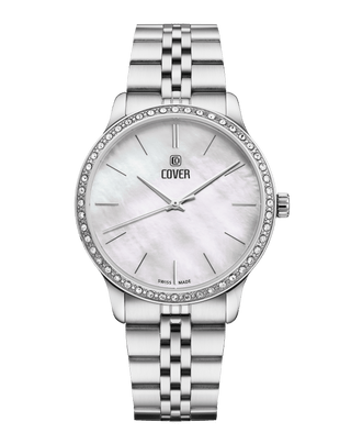 COVER Saraya Crystals Watch White, Silver Color