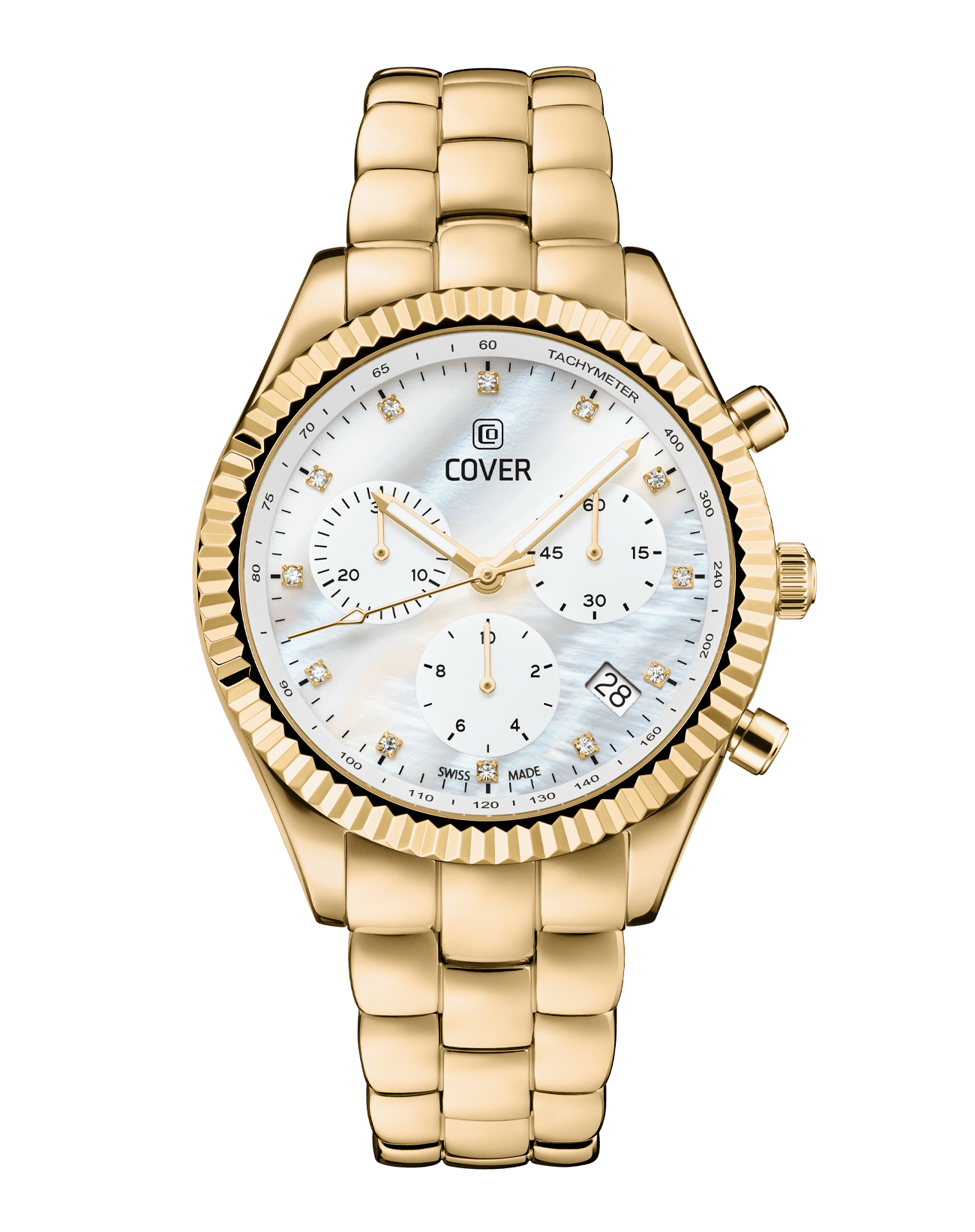 COVER Valentina Chrono Mother-of-Pearl Watch, White Gold