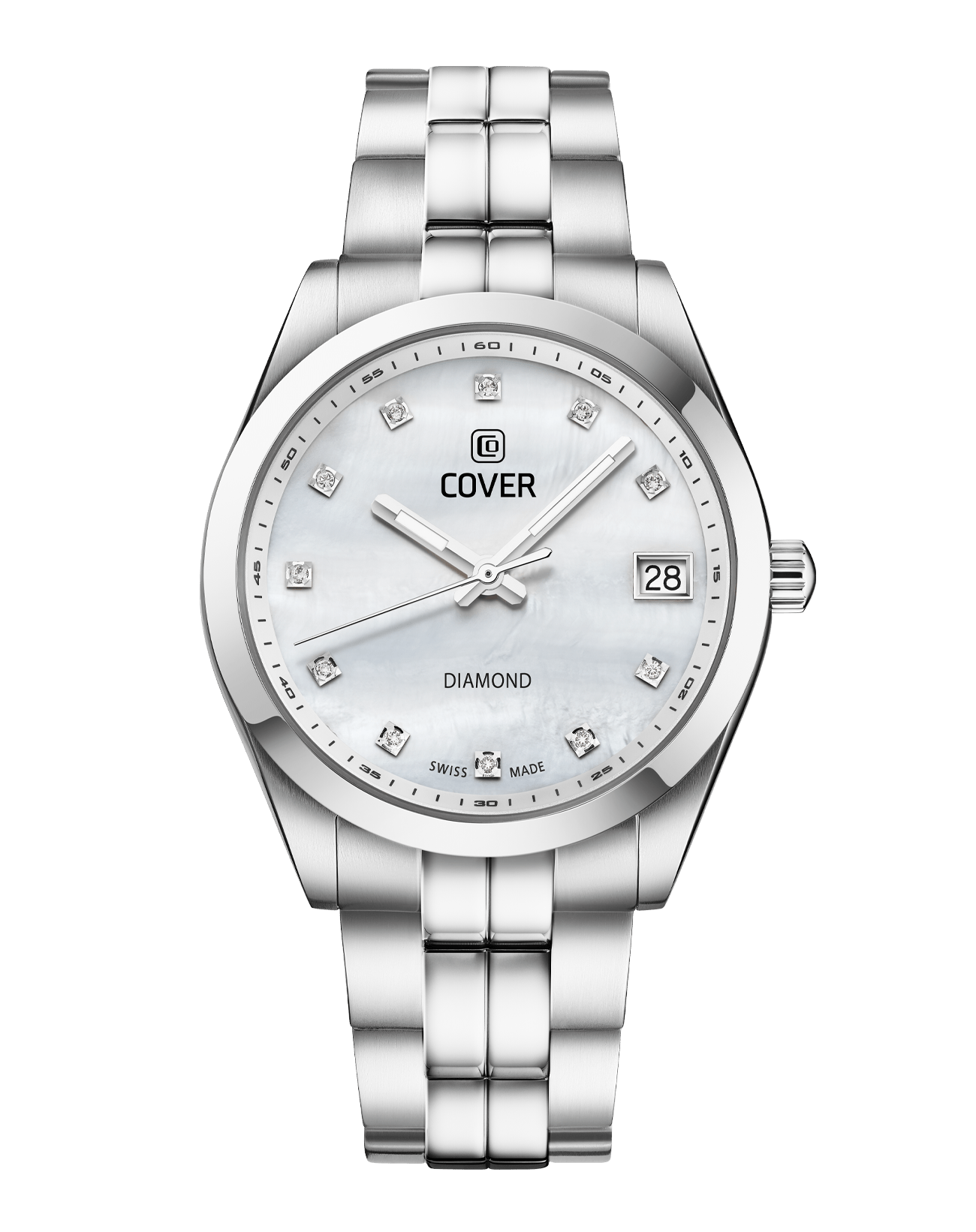 COVER Andara Diamond Watch White Pearl, Silver Color โ Cover Watches