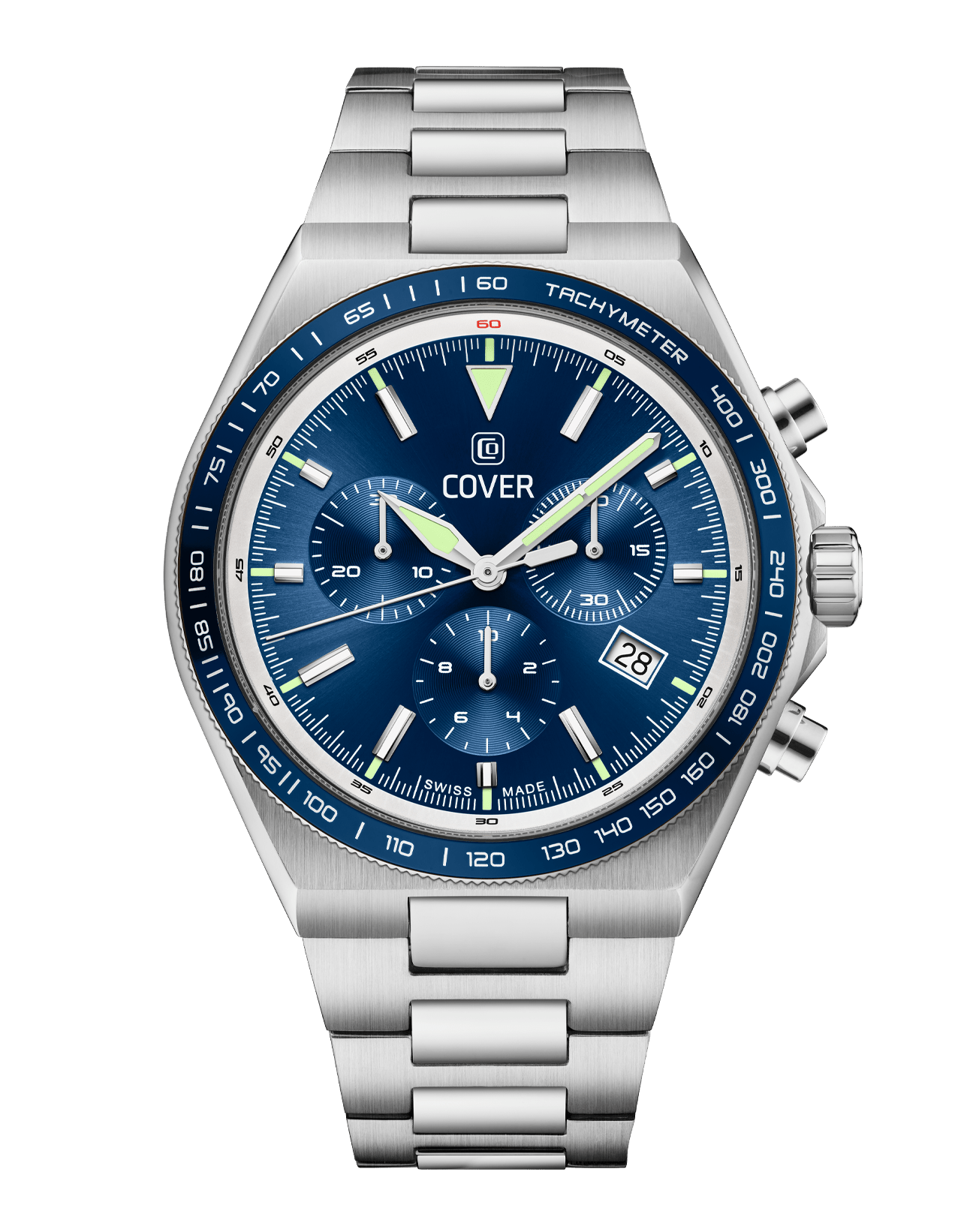 COVER Iconosteel Chrono Watch Blue, Silver Color