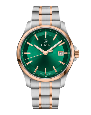 COVER Marville Gent Steel Watch Green, Bicolor Silver Rose Gold