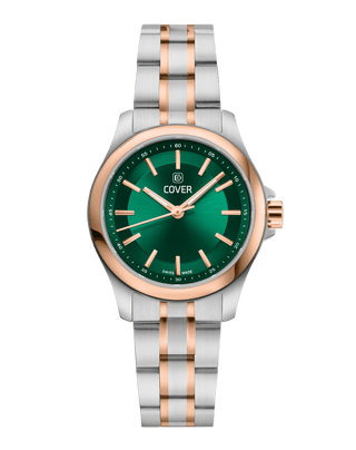 COVER Marville Lady Steel Watch Green, Bicolor Silver Rose Gold