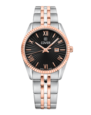 COVER Alston Lady Watch Black, Bicolor Silver Rose Gold
