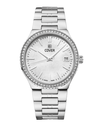 COVER Jumeira Crystals White Pearl, Silver Watch