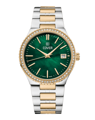 COVER Jumeira Crystals Green Pearl, Bicolor Silver Gold Watch